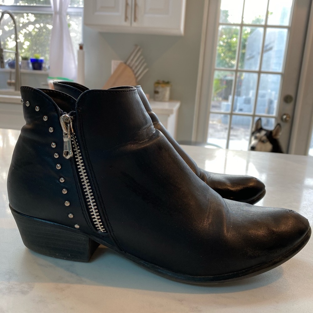 Black studded booties